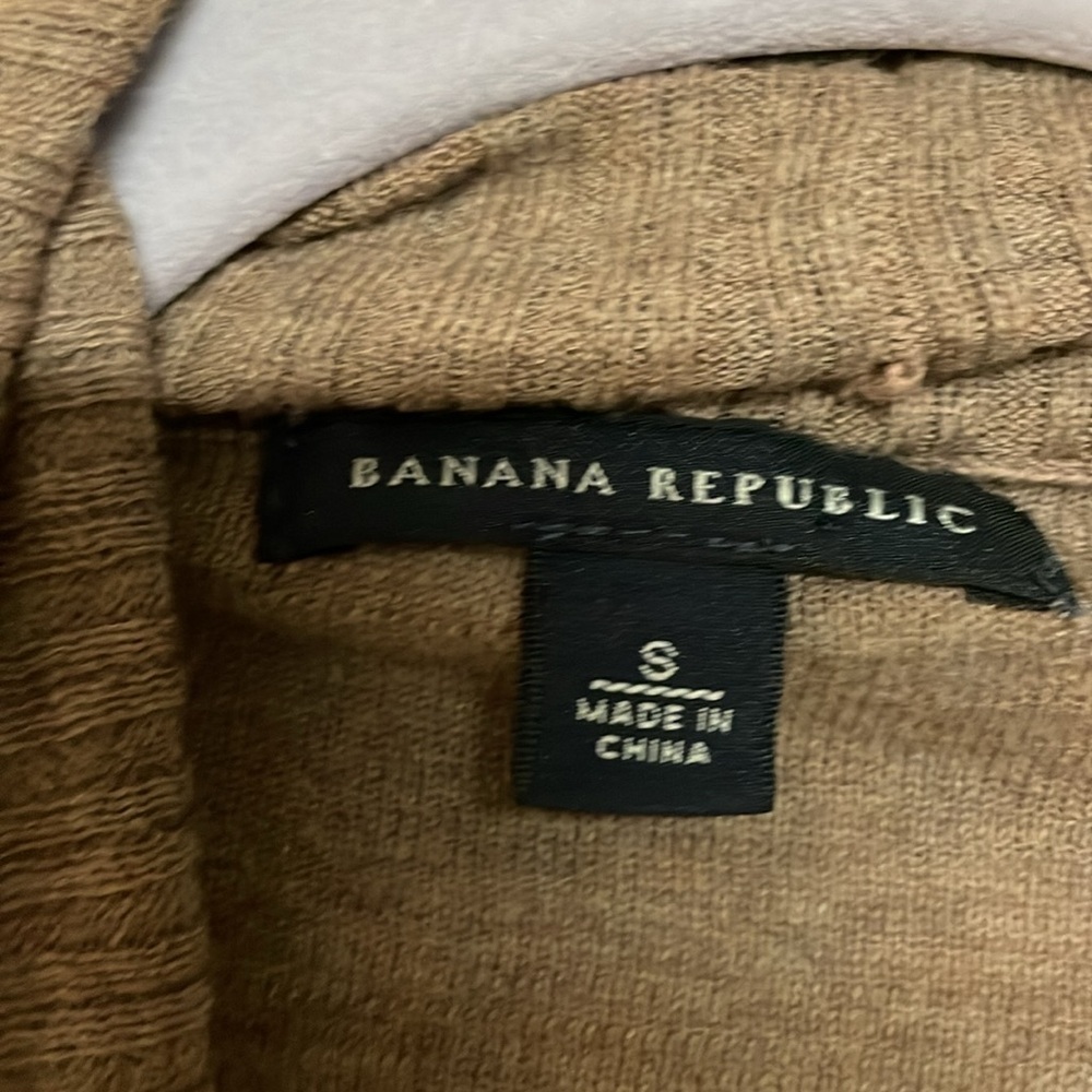 Banana Republic size Small Mocha Color Open Front Cardigan Sweater with Pockets - Picture 2 of 11